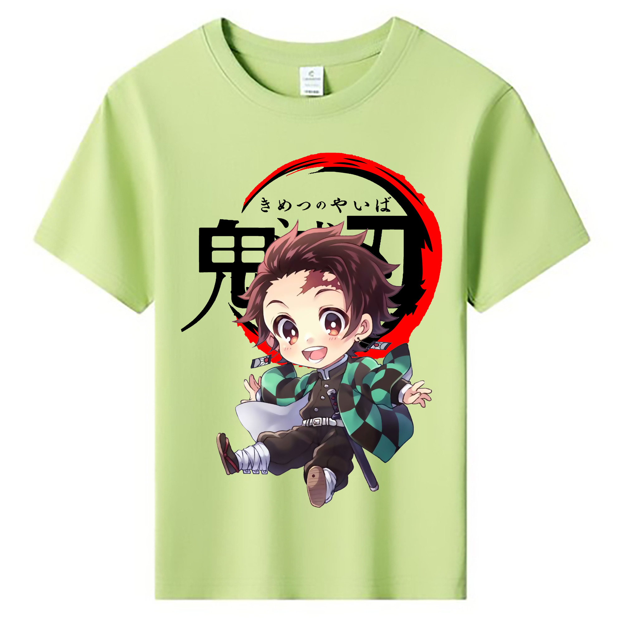 （画像用） 鬼滅の刃 竈門 炭治郎／かまど たんじろう Kamado Tanjirou 綿100％キッズTシャツ（フロントプリント）